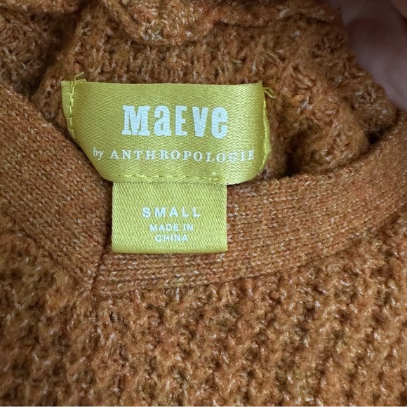 Anthropologie Maeve Cross Back Waffle Knit Sweater - Picture 4 of 7